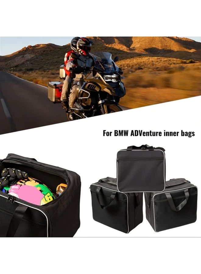 Set of 3 Black Motorcycle Luggage Bags for BMW GS Adventure Series Large Capacity Travel - Image 3